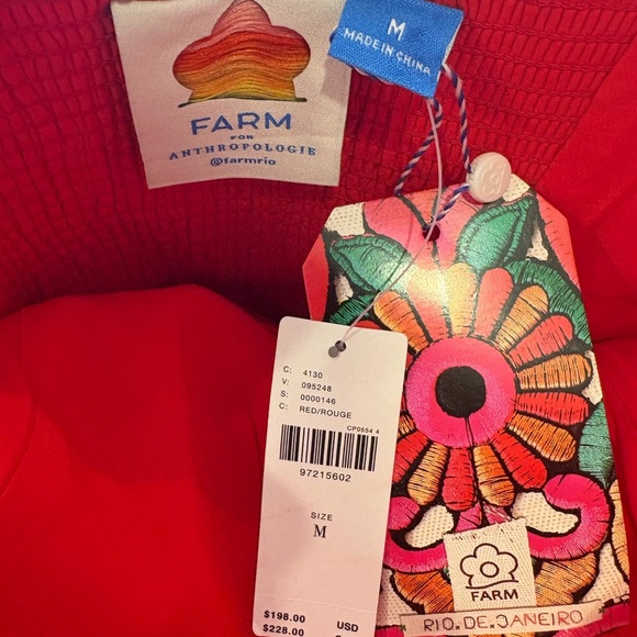 FARM RIO X‎ ANTHROPOLOGIE STRAPLESS HEART MINI DRESS - Picture 4 of 5